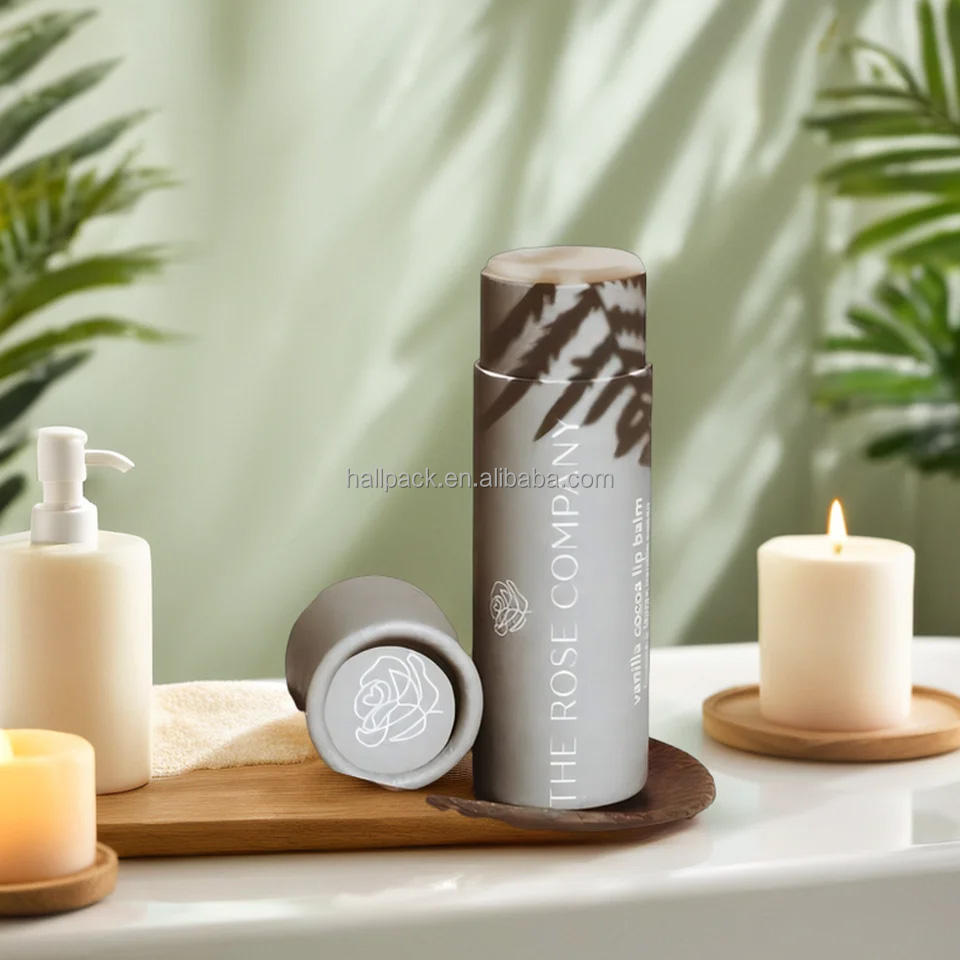 Venda quente de batom de papelão reciclável biodegradável/tubo empurrador de brilho labial