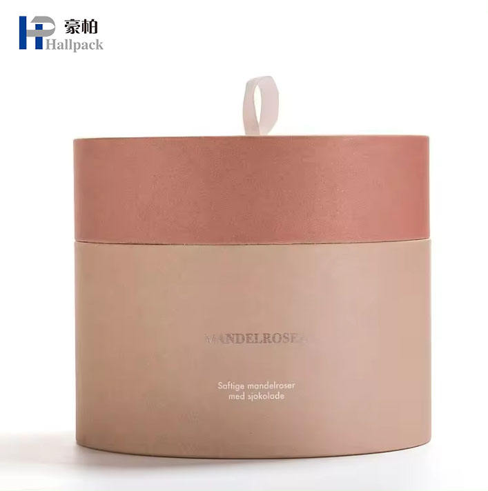 Amostra grátis novo material rosa doce skincare cilindro cosmético caixa de embalagem redonda recipiente papelão prink tubo de papel cosmético