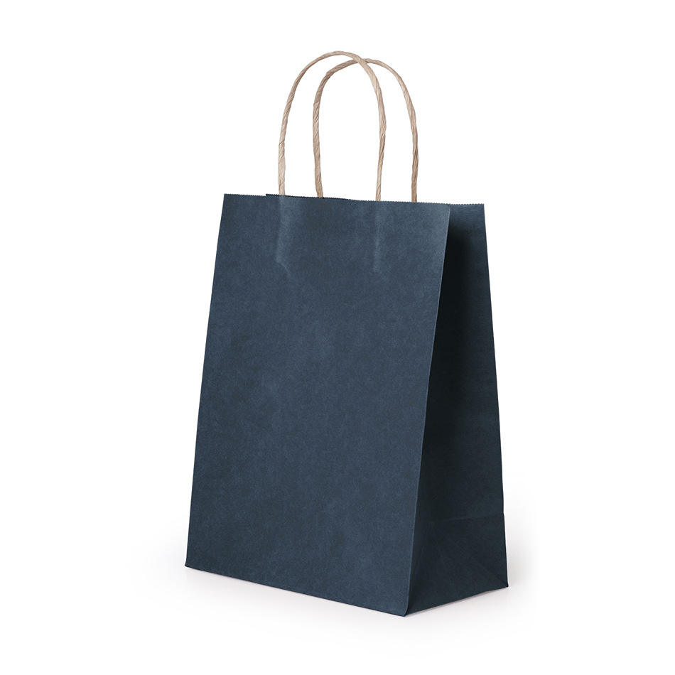 Saco de embalagem de papel Kraft reciclável personalizado com solução de embalagem biodegradável de fábrica com alça de transporte