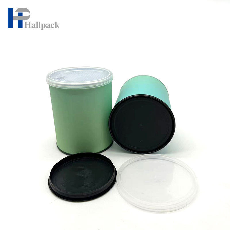 Tubo de papelão de cilindro redondo com tampa de plástico Kraft ecológico com design de marca personalizada para uso em artesanato e embalagens