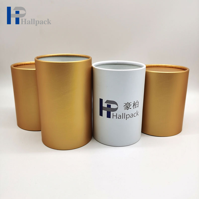Embalagem de tubo de papel de caixa de cilindro de papelão de qualidade alimentar personalizada ecológica para café e chá