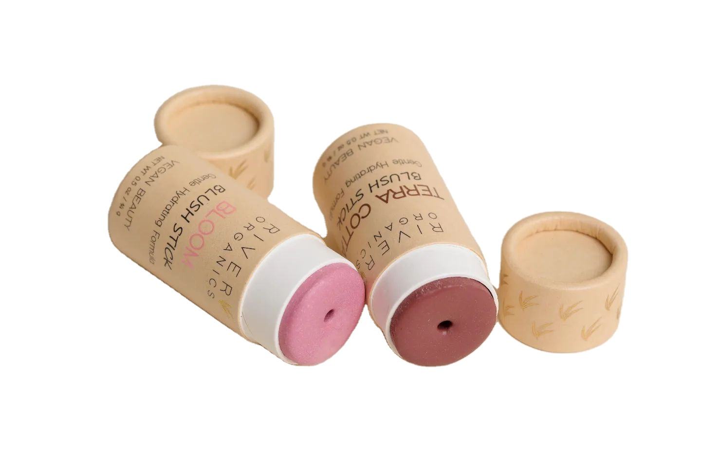 Venda Quente Bastão desodorante branco biodegradável, embalagem de papel cosmético personalizado, bálsamo labial, tubo torcido