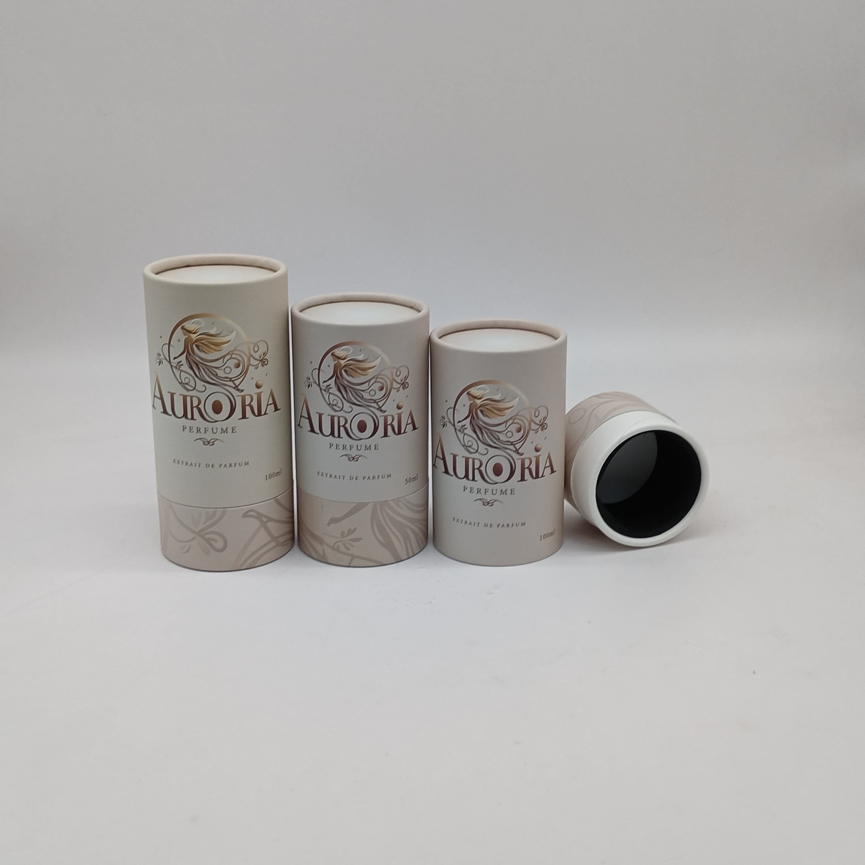 Perfume biodegradável do projeto do pacote do tubo do papel do cilindro do cartão de Kraft para o presente