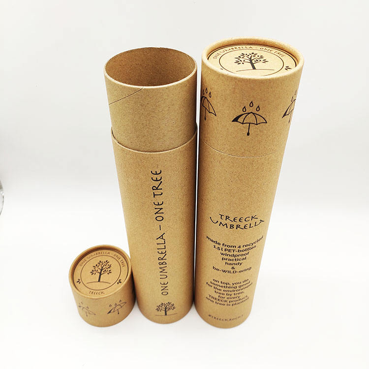 Tubo de embalagem guarda-chuva Kraft completo mais barato personalizado com impressão