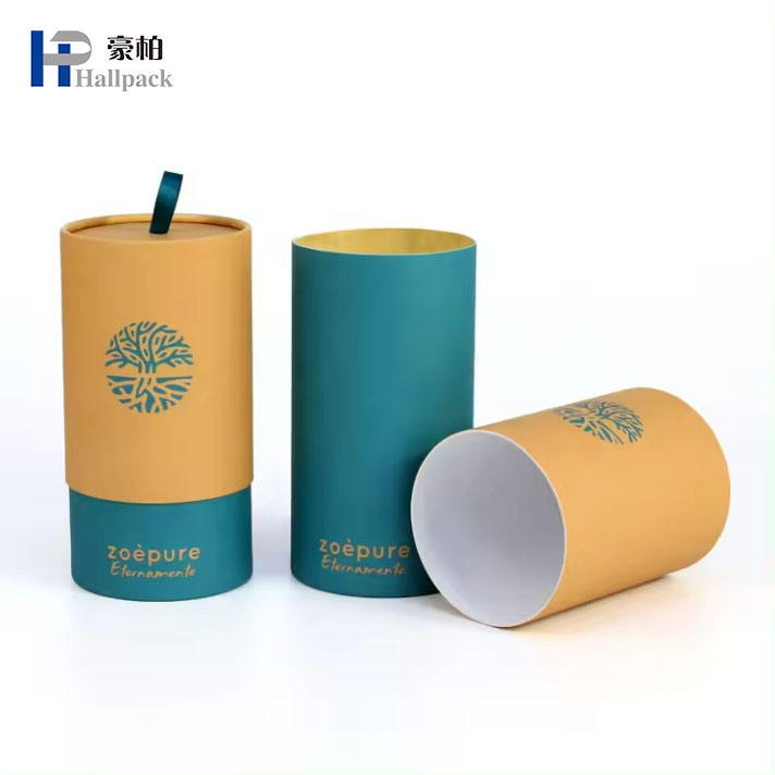 Logotipo personalizado, 2 peças de papelão de papel, armazenamento rígido de velas, conjunto de presente, caixa de tubo pequeno, embalagem de papel para velas
