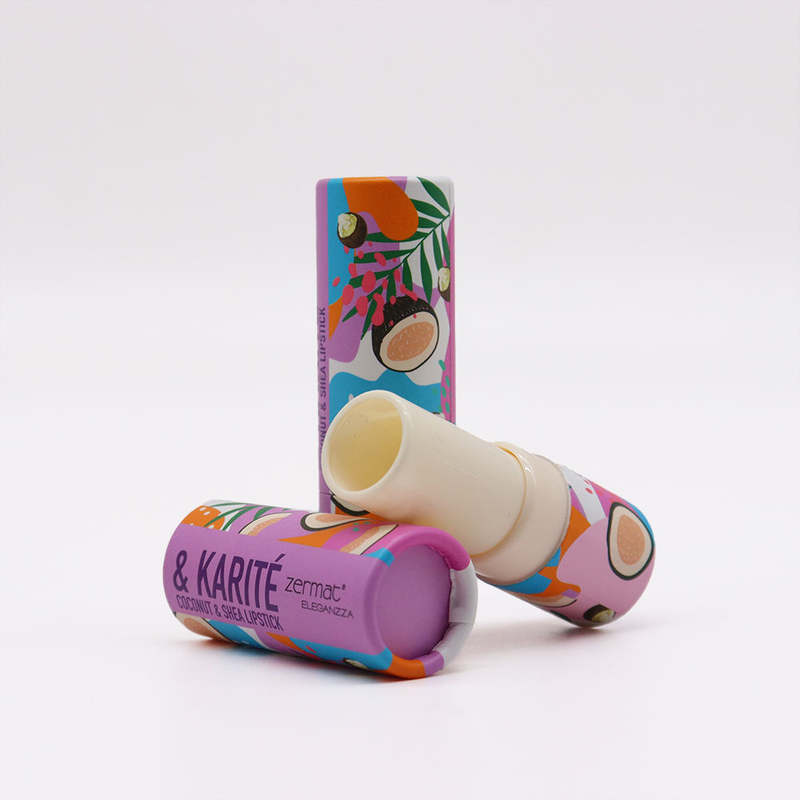 Tubo de papel de embalagem biodegradável de luxo impresso personalizado, recipiente de papel artesanal, tubo de papel para batom cosmético, bálsamo labial