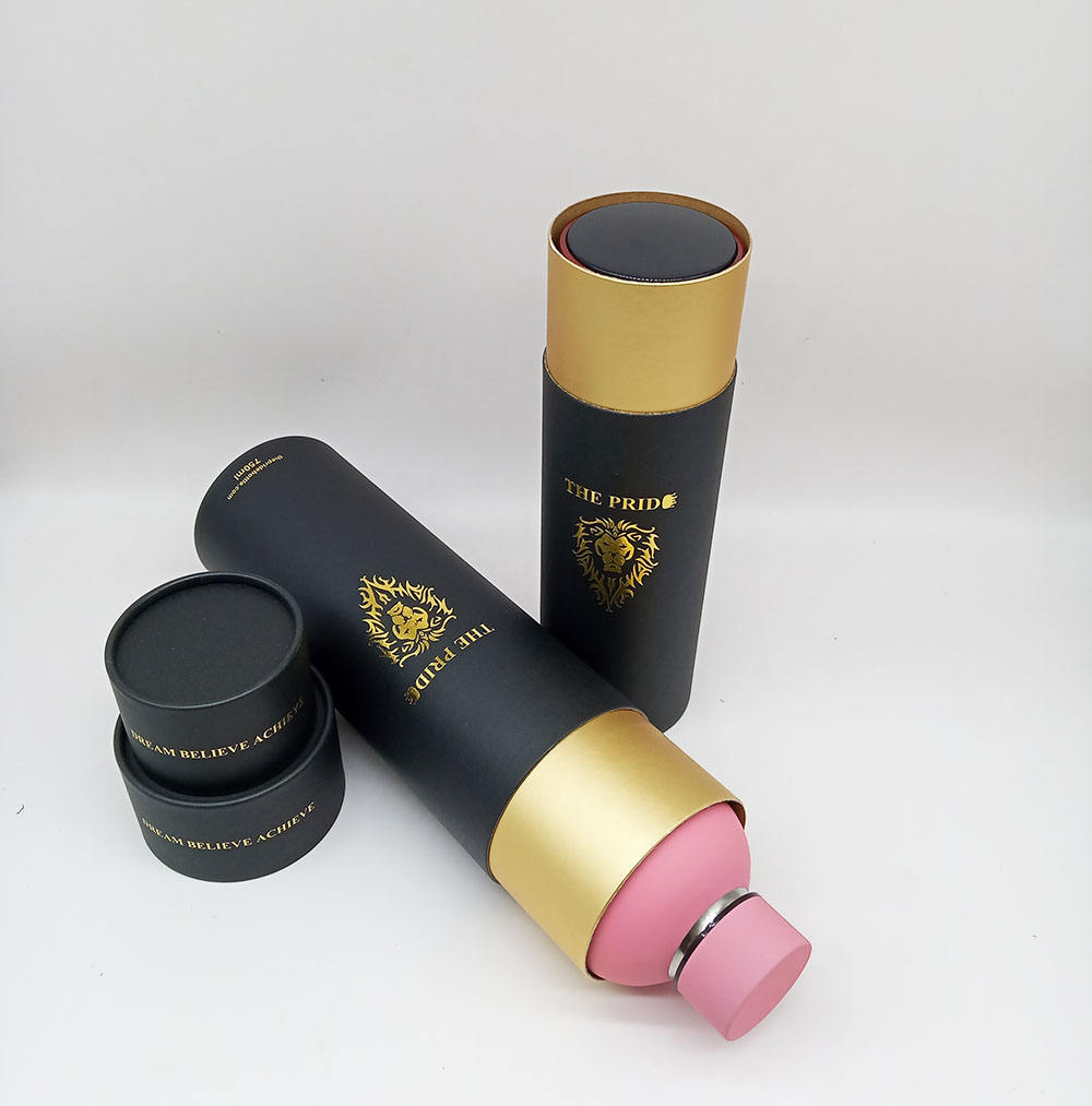 Materiais reciclados biodegradáveis ​​do tubo de papel do cilindro do cartão de Kraft carimbaram a cópia para o empacotamento do presente da garrafa térmica da vela &