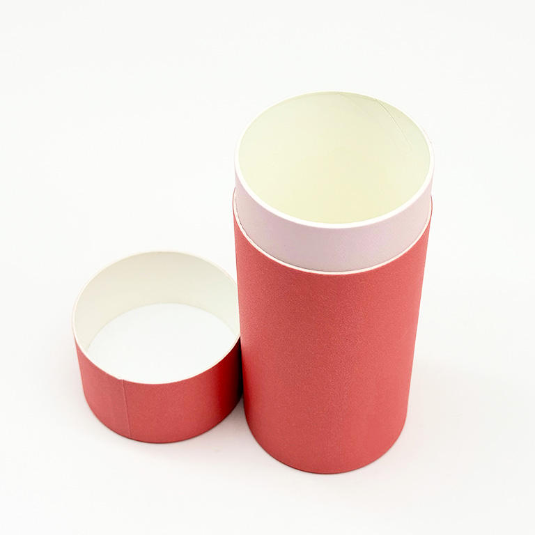 Caixa de garrafa redonda de cilindro de papelão reciclável com tampa Pacote de tubo de papel kraft embalagem de papelão padrão de cosméticos