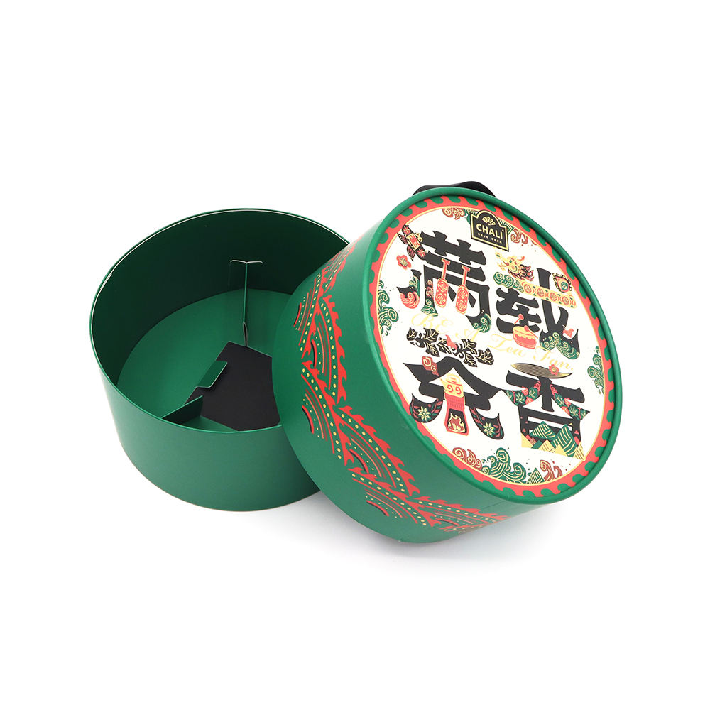 Design de luxo impresso mooncake bolinhos macaron sobremesa bolo de aniversário festa cilindro recipiente redondo tubo de papel embalagem