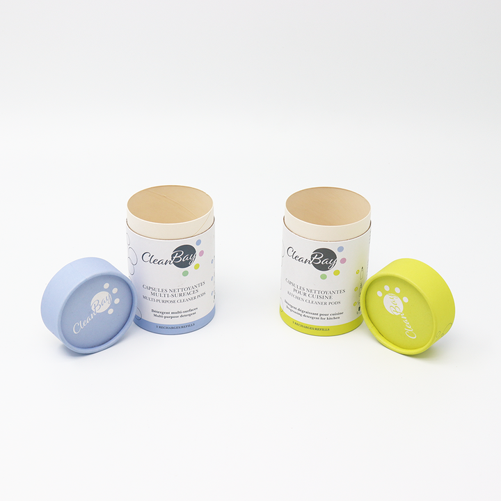 Tubo de papel feito sob encomenda amigável da caixa do cilindro do cartão do limpador de Eco que empacota para o detergente de múltiplos propósitos de Windows das mobílias