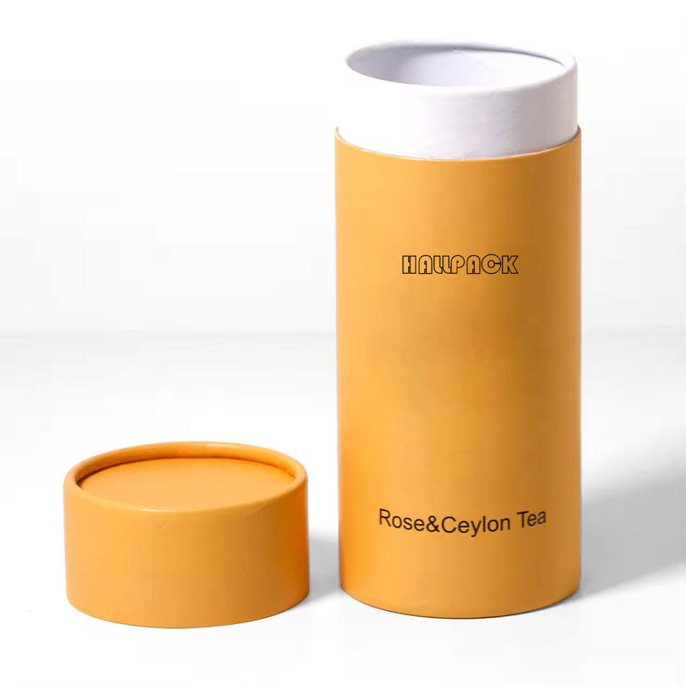 Recipiente de pó de papelão cilíndrico personalizado, chá, feijão de café, aveia, tubo de papel para embalagem de papel de qualidade alimentar