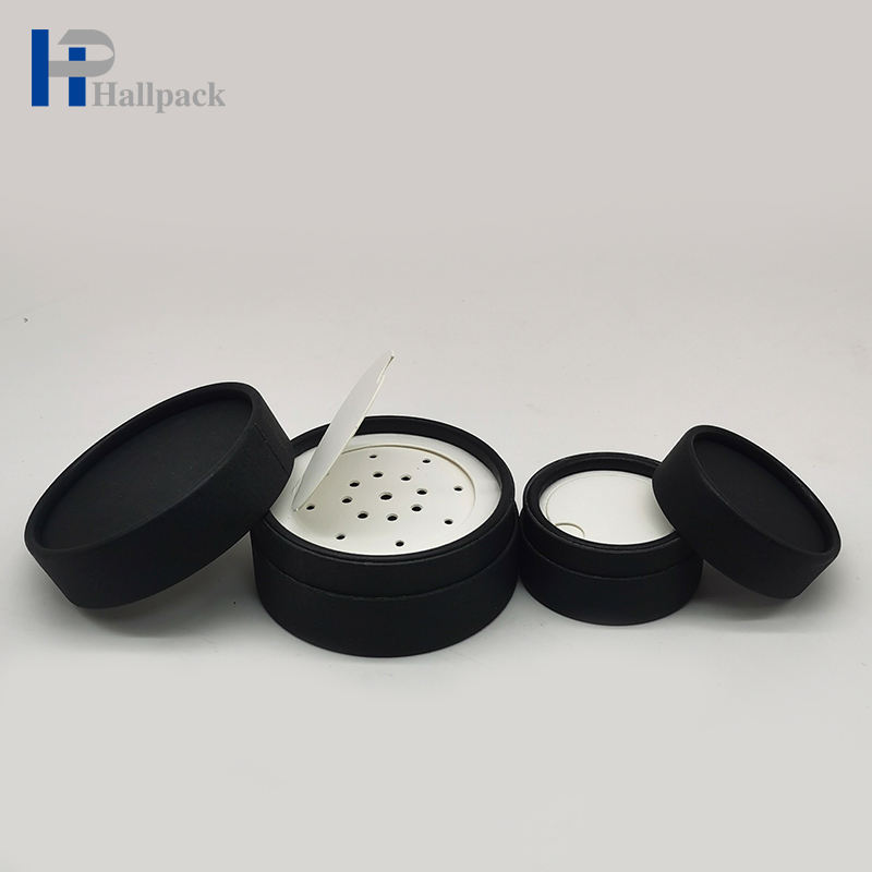 Tubo de papel preto da peneira do cartão do tubo do projeto da forma com tampa