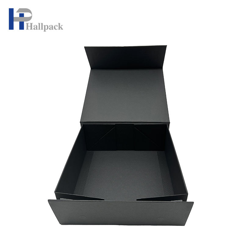 Caixa de papel de embalagem para impressão de logotipo personalizado por atacado Caixa de papel dobrável preta