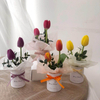 Pequeno conjunto preservado camurça rosa caixas de embalagem papelão para flor personalizado eco rígido forma redonda mini papel flor presente cilindro