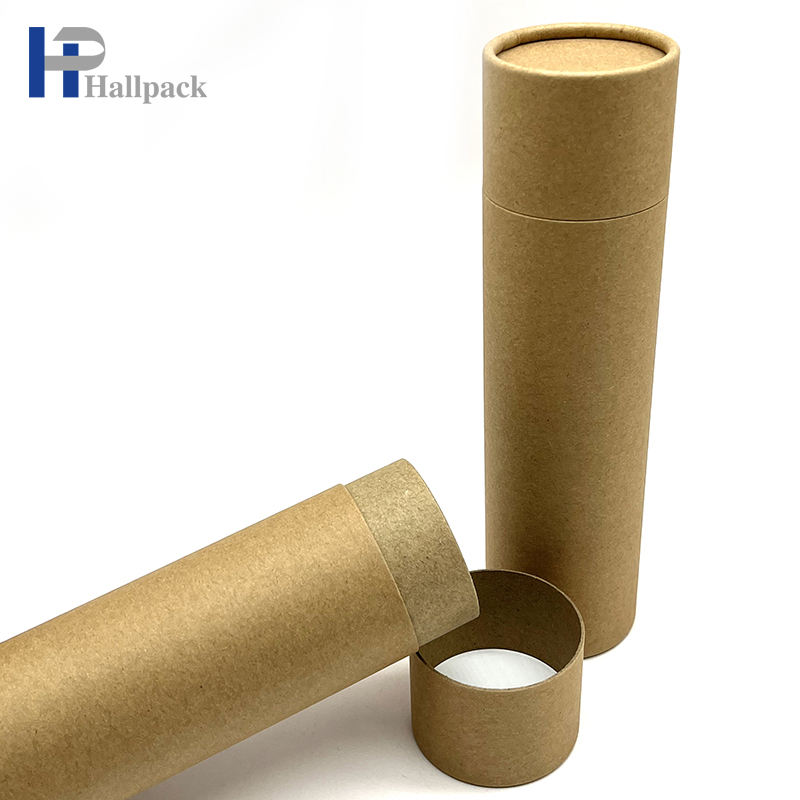 Tubo de papel redondo Kraft marrom, tubo de papel de enchimento de bálsamo de papel artístico