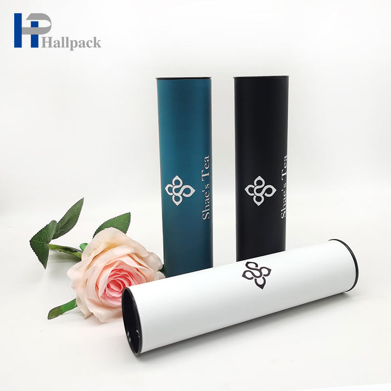 Tubo de papelão redondo kraft com tampa de ferro de luxo de tamanho personalizável para embalagem de tubo de papel com tampa metálica de alimentos domésticos