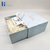 Caixa de papel de empacotamento de papel luxuosa personalizada da gaveta azul da caixa de presente