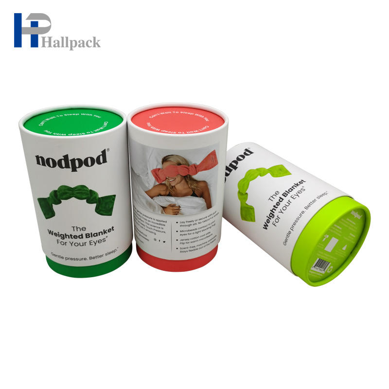 Embalagem de tubo de papel para lenço de meias com tapa-olho