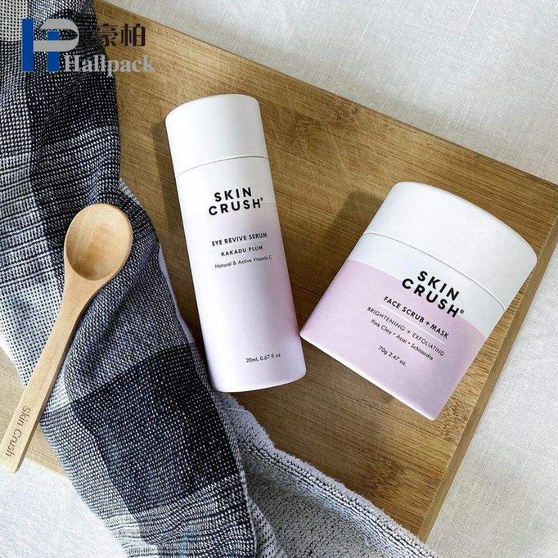 Papel cosmético luxuoso do cartão da composição e dos produtos de Skincare que empacota a caixa redonda do tubo