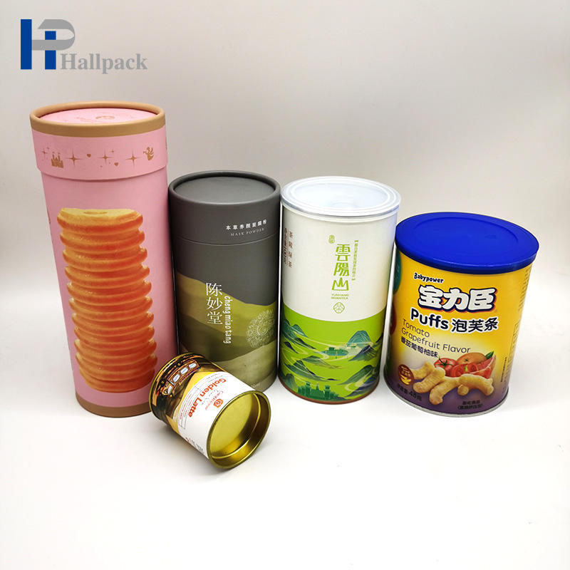 Embalagem fácil do tubo de papel do selo do metal da tração do tubo de papel do produto comestível