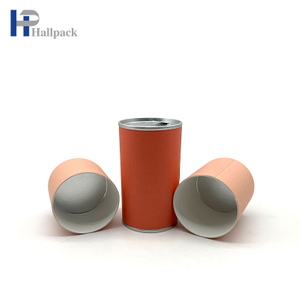 Tubos de papel com fundo de ferro com tampa interna de rasgo fácil, tubo de embalagem de alimentos para chá e café reciclado