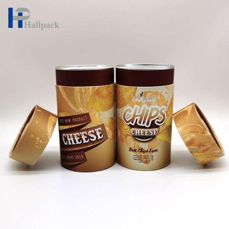 Latas de tubo de papel com tampa interna de rasgo fácil de vedação de qualidade alimentar por atacado
