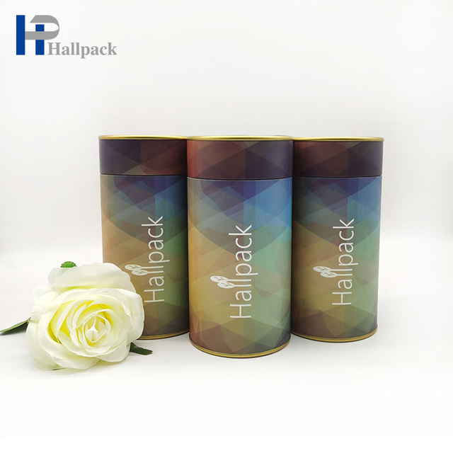 Projete o tubo do cartão do papel de embalagem da impressão a cores que empacota com logotipo