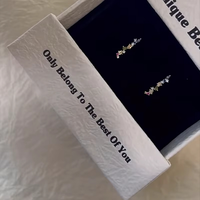 Embalagem de presente para gavetas deslizantes de luva rígida com gaveta Jewelry Box for Earrings Anéis