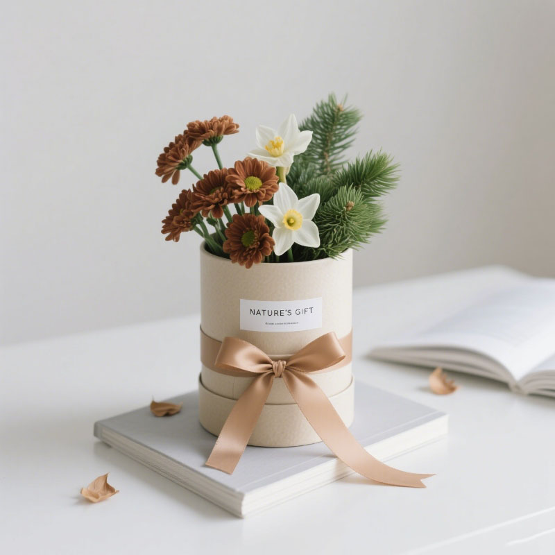 Biodegradable Luxury Paper Tube Packaging Jewelry Box Packaging Flowers Box