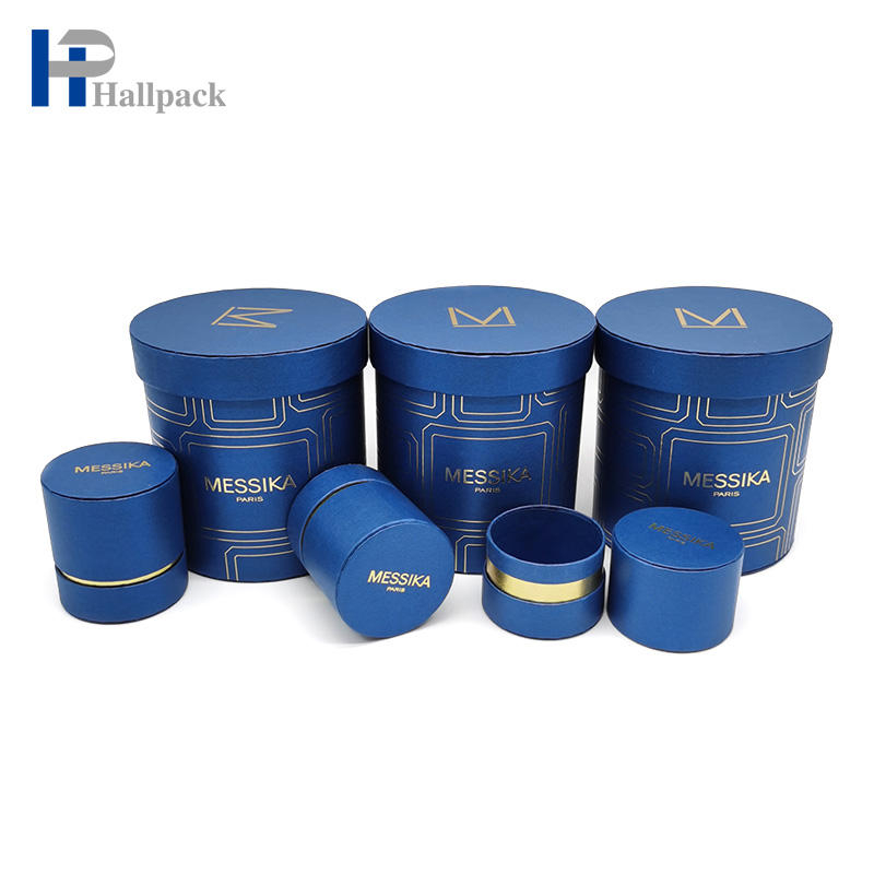 Embalagem cosmética de papel azul do tubo feito sob encomenda da caixa de papel de embalagem