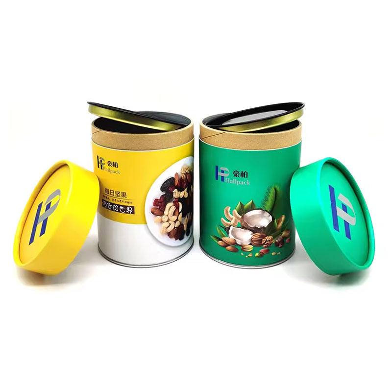 Pacote redondo personalizado da caixa do tubo do produto comestível do projeto para o chá Nuts do café