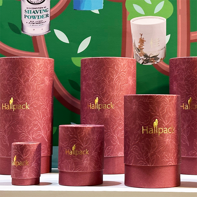 Caixa de cilindro de papel artesanal biodegradável Hallpack personalizada para velas de óleo de perfume e óleos essenciais usam embalagens de tubos de papel
