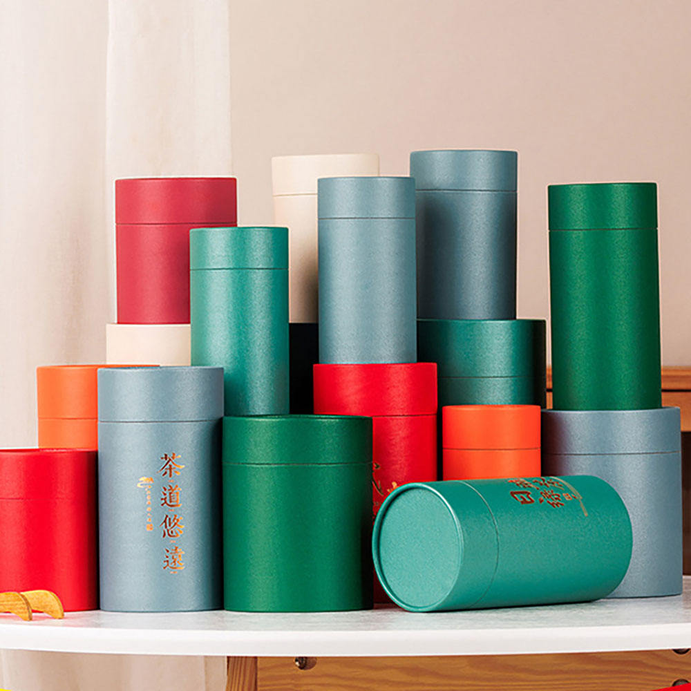 Impressão personalizada Embalagem de alimentos Embalagem de caixa de cilindro de papelão Embalagem de tubo de papel de café de nozes