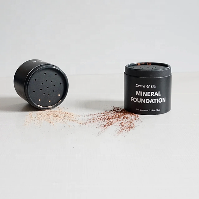 100% recipiente de papel cosmético reciclado, pó de sobrancelha, blush, recipiente de pó, tubo de papel de embalagem para pó solto