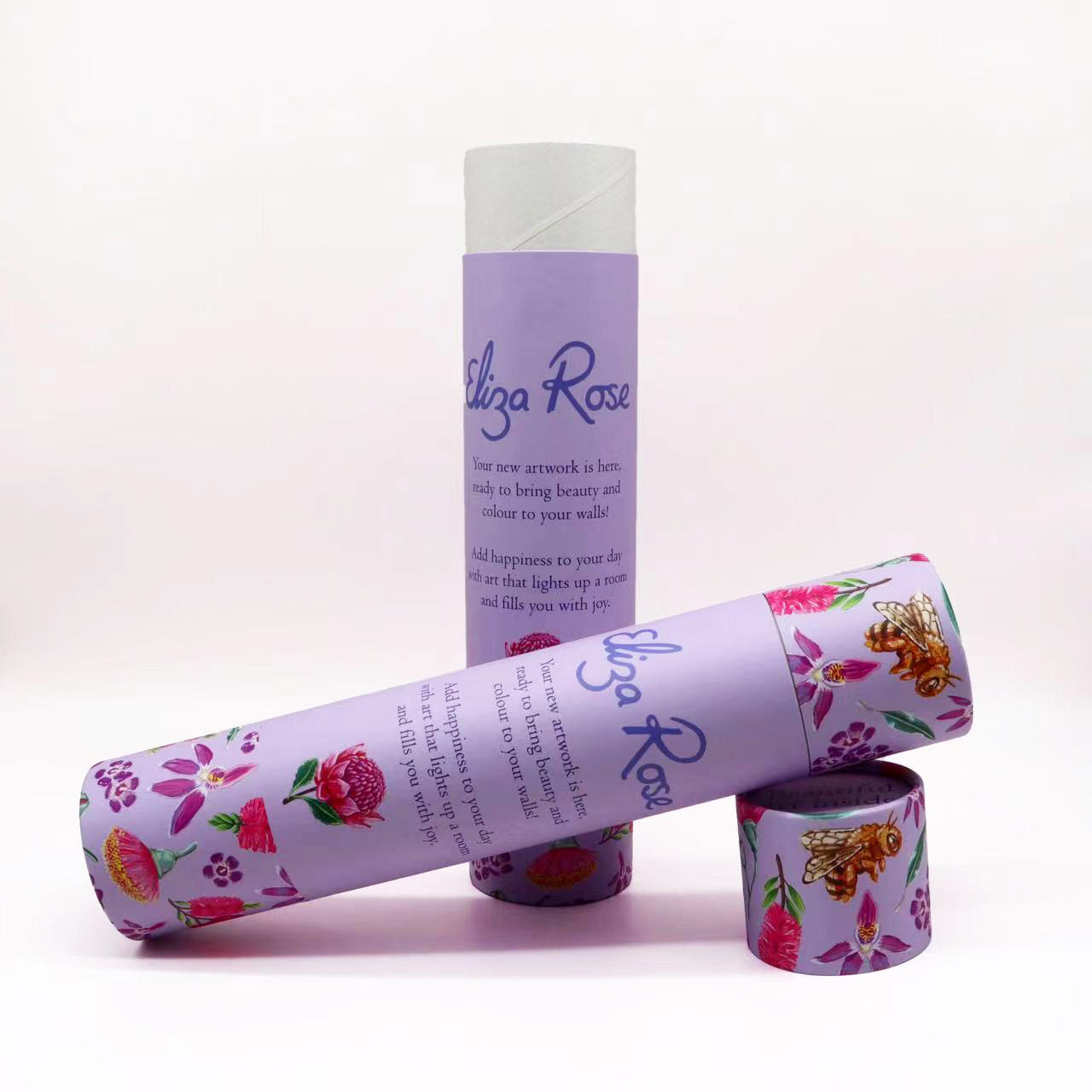 Tubos de papel vendável Hallpack com tampa Tubos de envio de mala direta Tubos de papelão para pôster