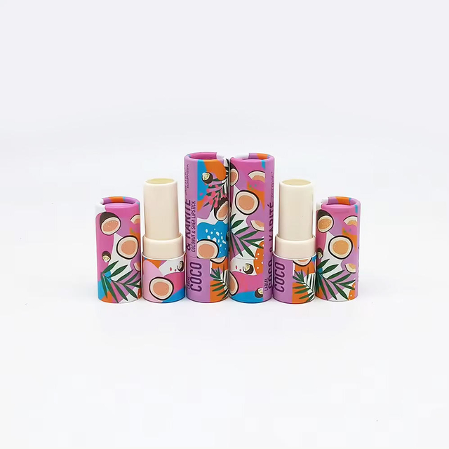 Mini bálsamo labial torcido push up tubo de papel 3,5g recipiente desodorante resistente a óleo
