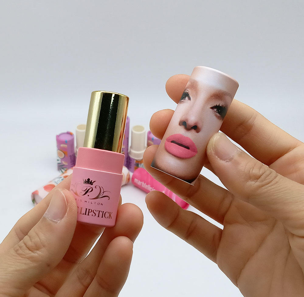 Mini bálsamo labial torcido push up tubo de papel 3,5g recipiente desodorante resistente a óleo