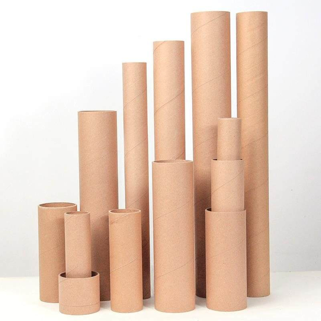Tubo de caixa de papel kraft marrom ecológico de alta qualidade, personalizado, envio branco, embalagem de tubo de papel artesanal