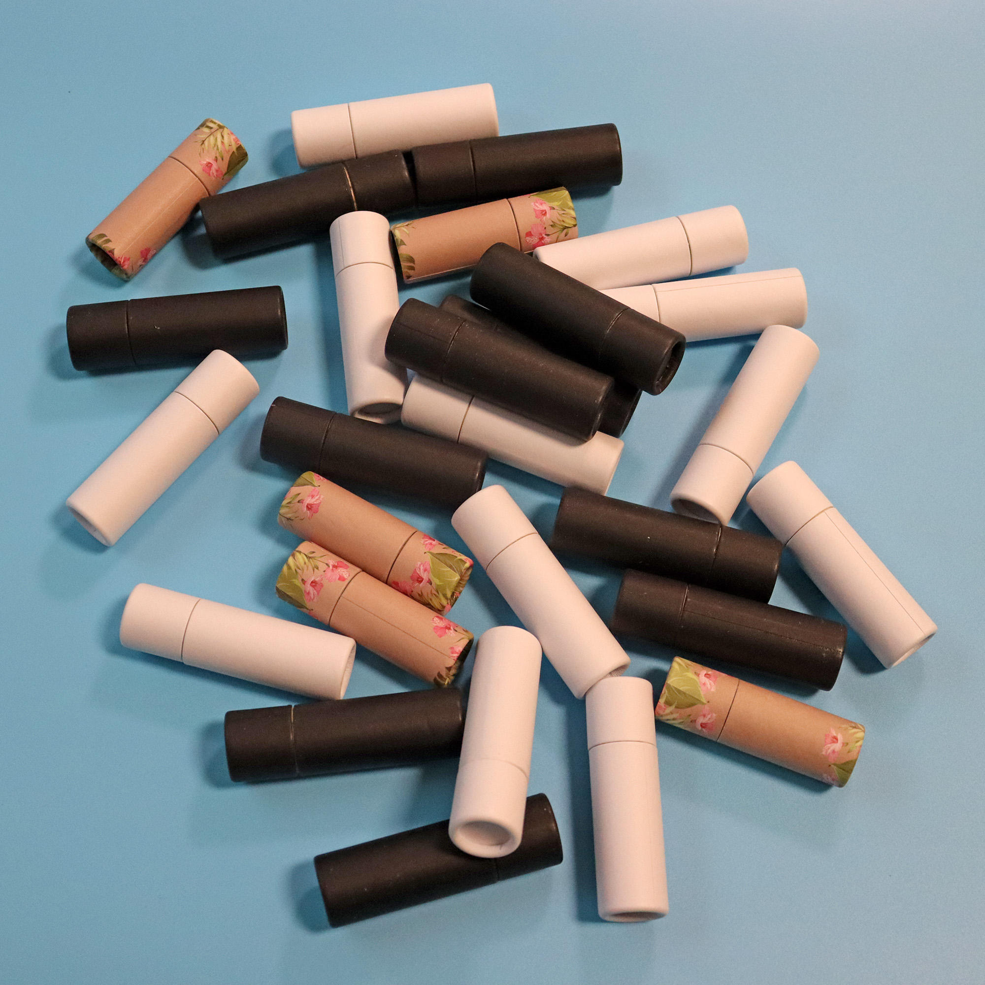 0.3oz eco amigável papelão kraft push up tubo de papel embalagem recipiente cosmético redondo em forma de barra de loção embalagem batom