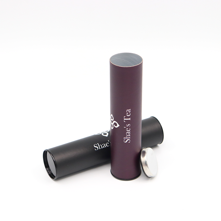 Pacote de caixa redonda de tubo redondo de produto comestível com design personalizado ecológico com papelão de cobertura de metal embalado para nozes, café e chá