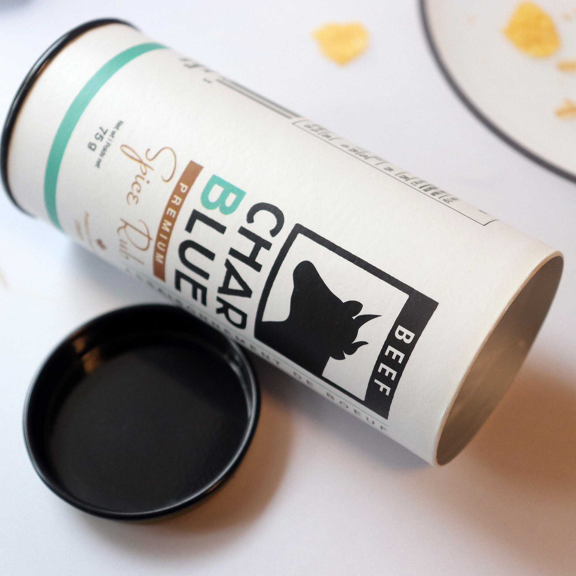 Tubos de papel redondos de material biodegradável que empacotam caixa de cilindro de lanche de papel artesanal personalizado