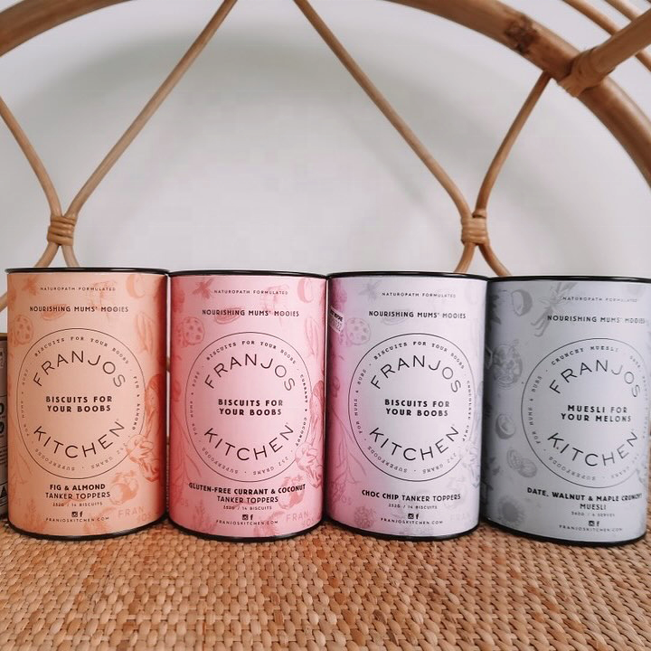 Tampa de metal de papel Kraft de qualidade alimentar personalizada e embalagem inferior Produtos alimentares saudáveis ​​Embalagem estilo lata para café e chá