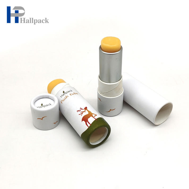 Tubo de bálsamo labial torcido, branco, preto, marrom, papelão reciclado, desodorante push up, tubo de papel para bálsamo labial