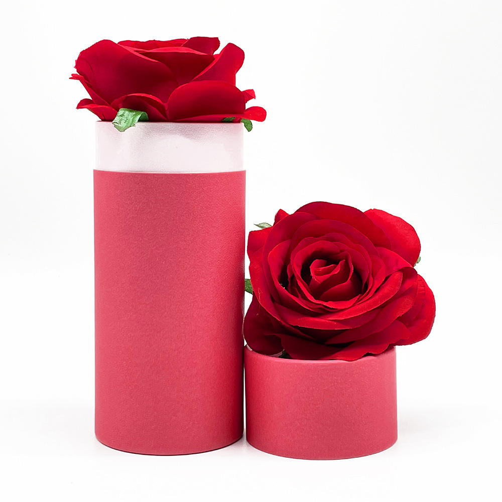 Caixa de garrafa redonda de cilindro de papelão reciclável com tampa Pacote de tubo de papel kraft embalagem de papelão padrão de cosméticos