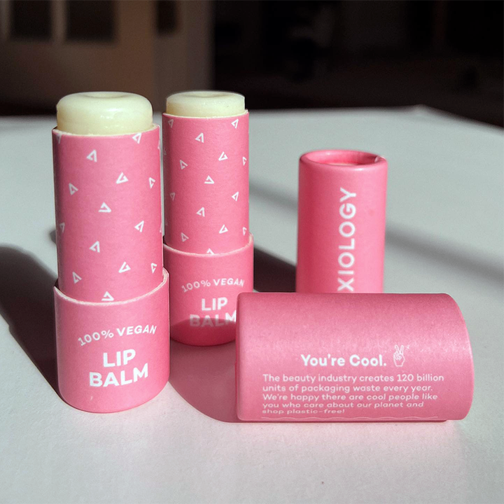 Tubo de bálsamo labial personalizado de papel livre de plástico biodegradável formato redondo push up cilindro barra de loção tubo de papel de embalagem