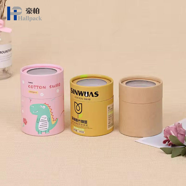 Pacote de sal transparente com design personalizado de fábrica Caixas de embalagem de tubo de papel Kraft marrom com Windows