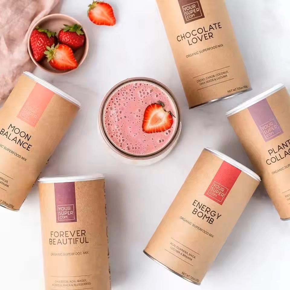 Tubo redondo amigável biodegradável do cilindro de papel da aveia do feijão de café do chá do recipiente do pó de Eco para o empacotamento de alimento