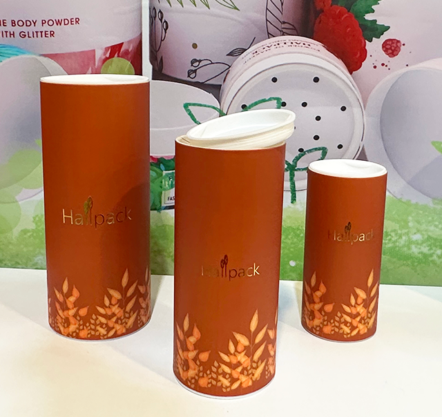Hallpack Hand Make Embalagem de cilindro de papel para caixa de tubo redondo com tampa de plástico biodegradável