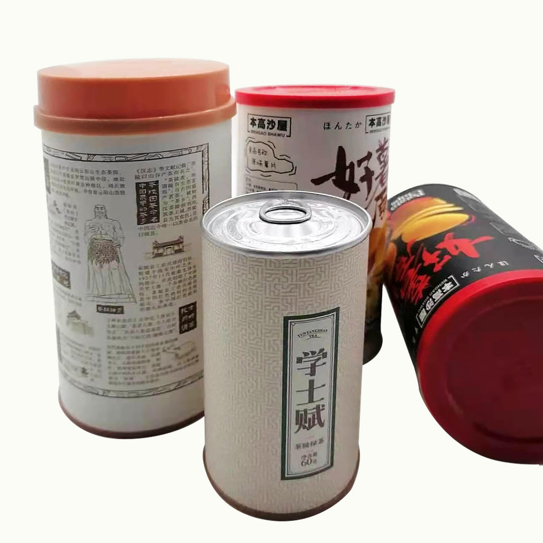 Embalagem de tubo de papelão de papel hermético forrado com folha de qualidade alimentar de alta qualidade para cilindro de pacote de chá solto