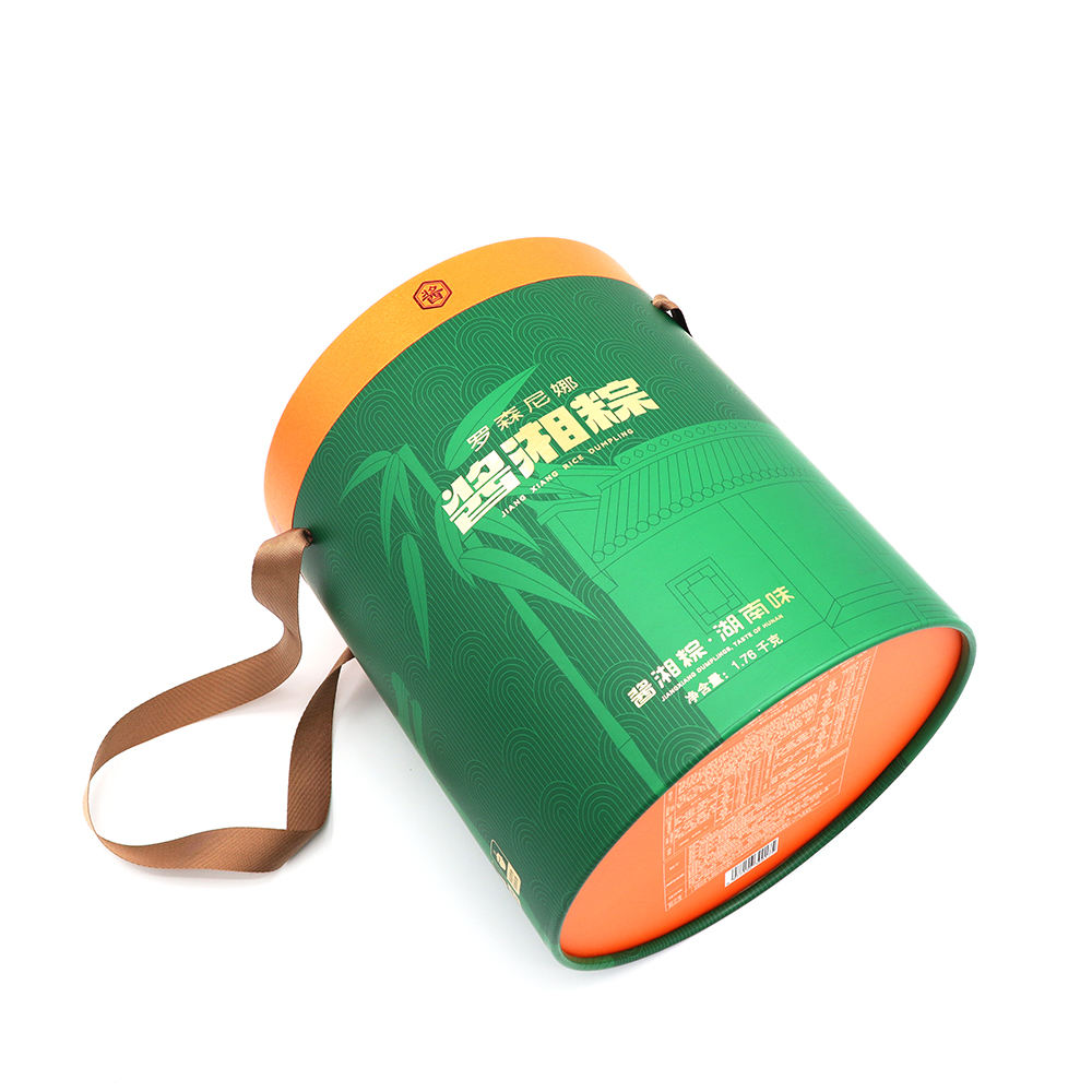 Design de luxo impressão mooncake bolinhos bolo de aniversário festa bolo cilindro recipiente redondo embalagem de papel presente embalagem de papel